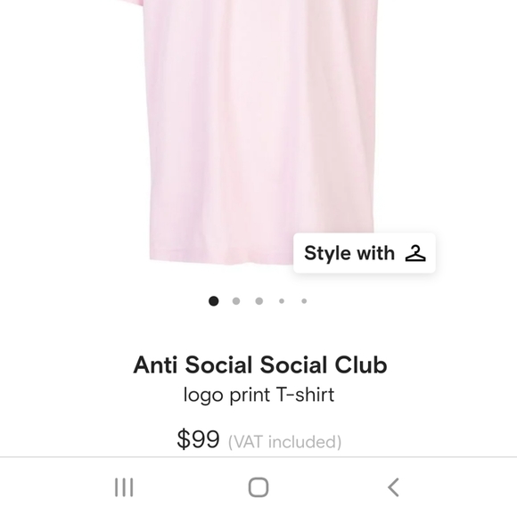 Anti social social club box logo tee pink XL - Picture 5 of 6